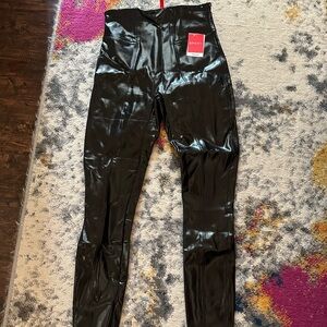 SPANX Glossy Black High-Rise Leggings